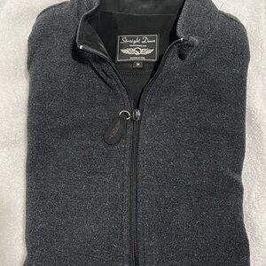 Straight Down Men's Dark Gray Zip-Up Sweater